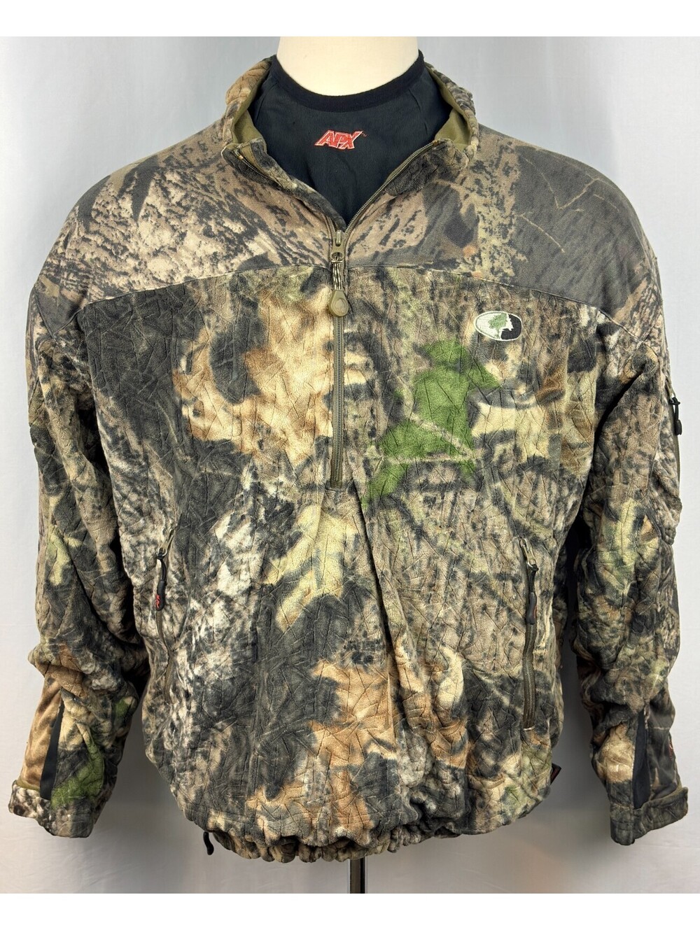 Mossy Oak APX Velocity 1/4 Zip Fleece ScentLok Men's Size XL Camo Jacket